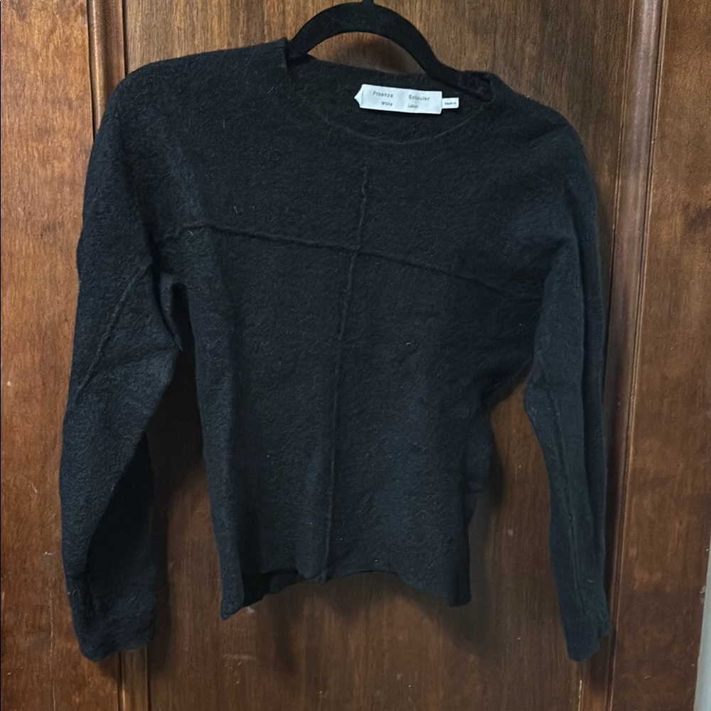 Proenza Schouler shrunken black Long Sleeve wool Sweater